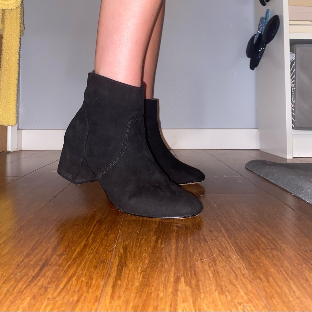 Black Suede Ankle Booties